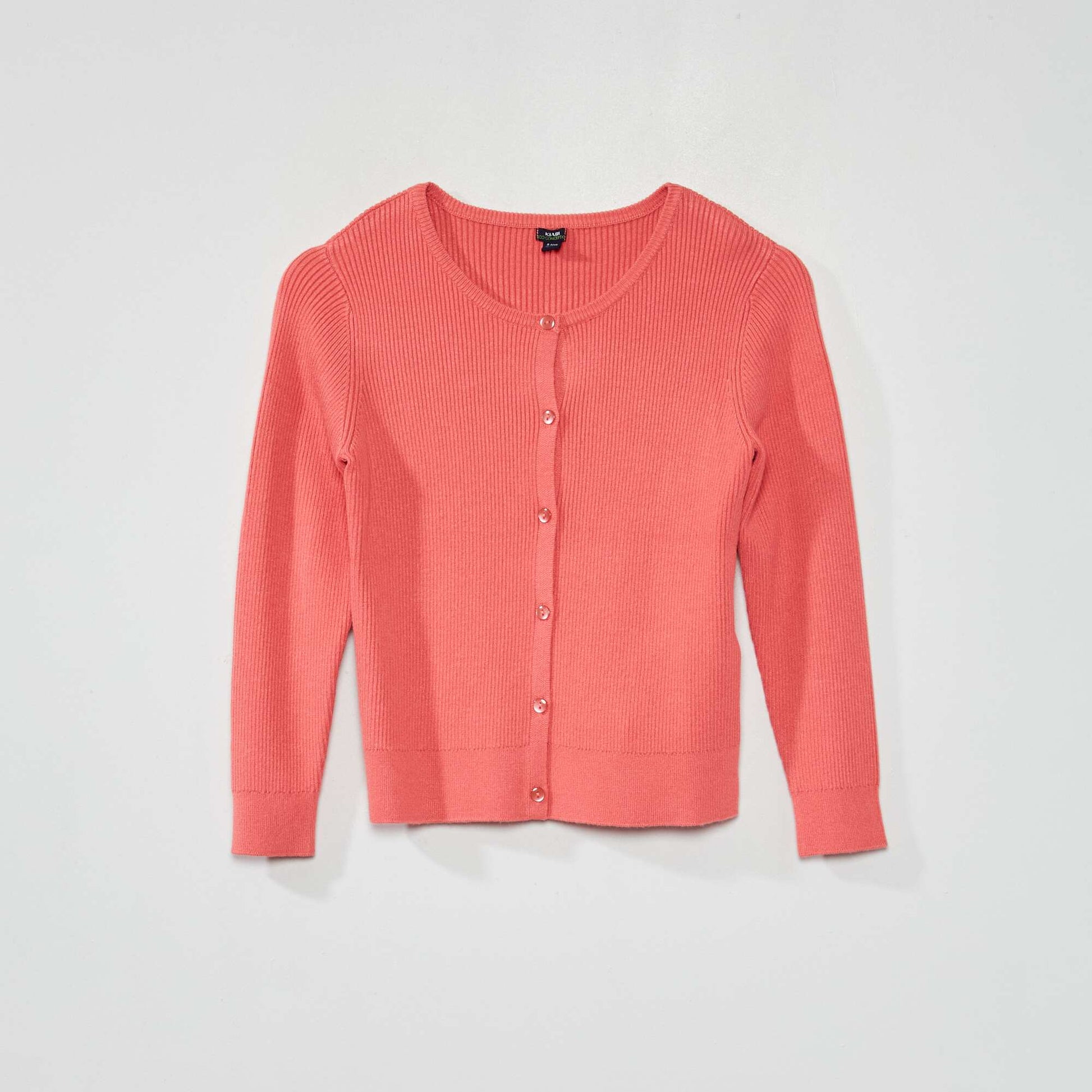 Gilet uni en maille c tel e rose