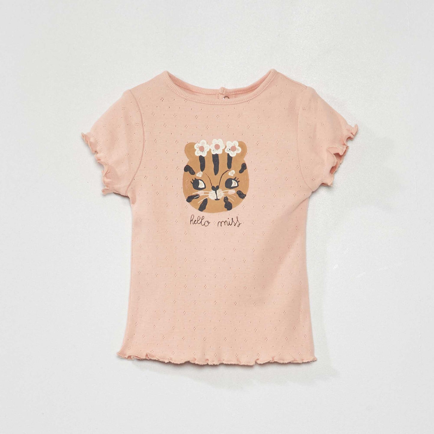 T-shirt en maille pointelle Rose