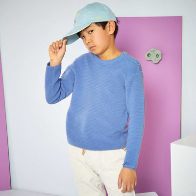 Pull ottoman bleu gris