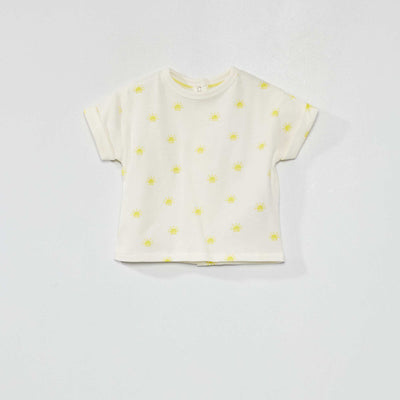 T-shirt imprim en jersey Blanc
