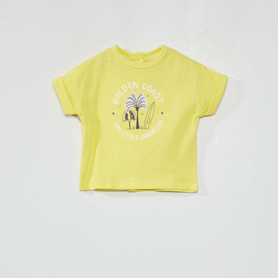 T-shirt imprim en jersey Jaune