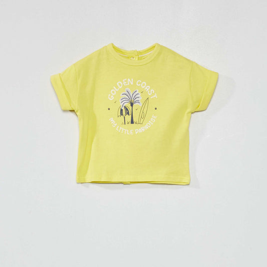 T-shirt imprim en jersey Jaune