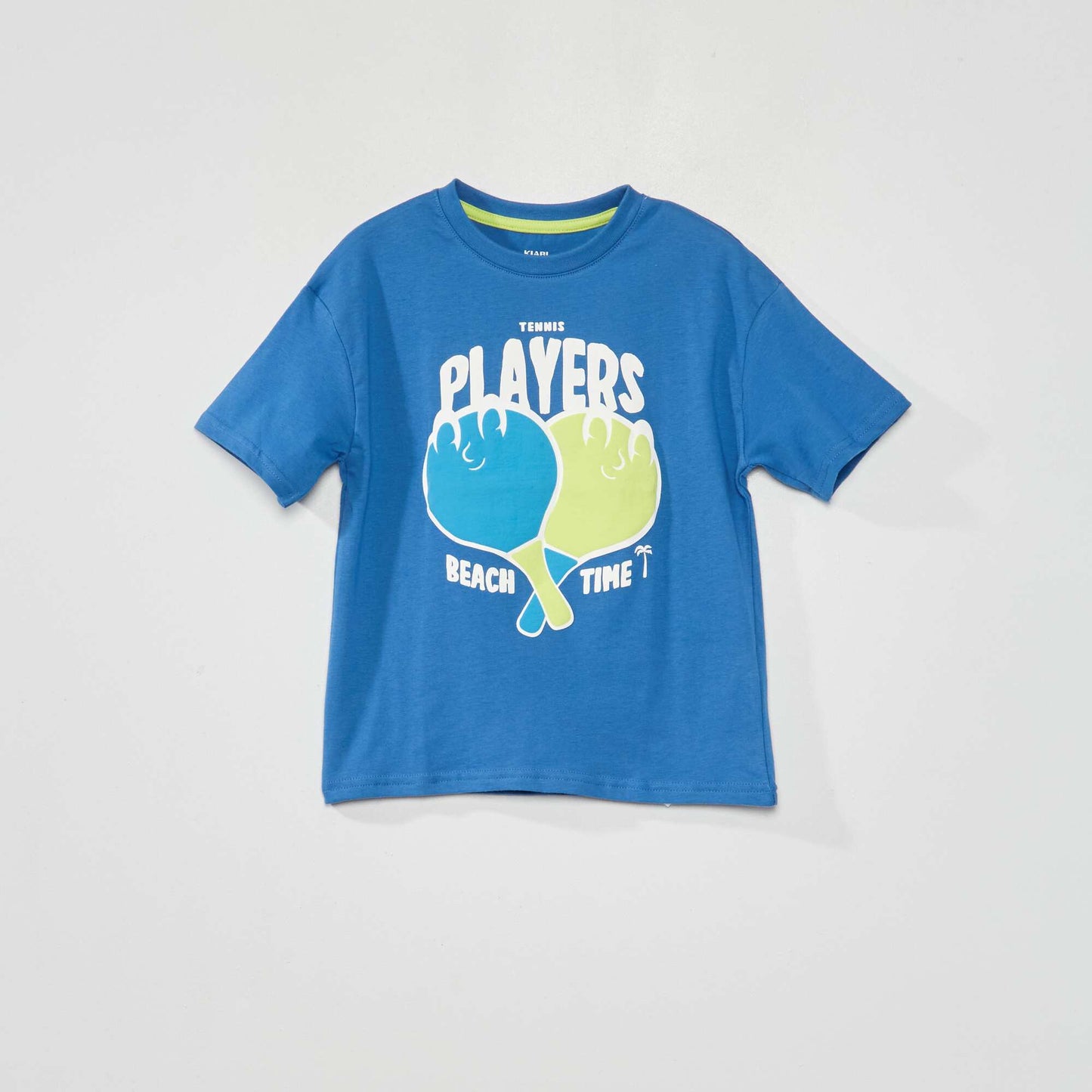 T-shirt 'plage' manches courtes Bleu