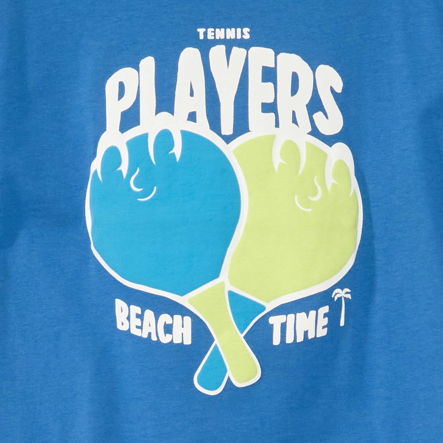 T-shirt 'plage' manches courtes Bleu