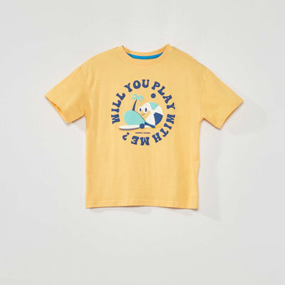 T-shirt 'plage' manches courtes Jaune