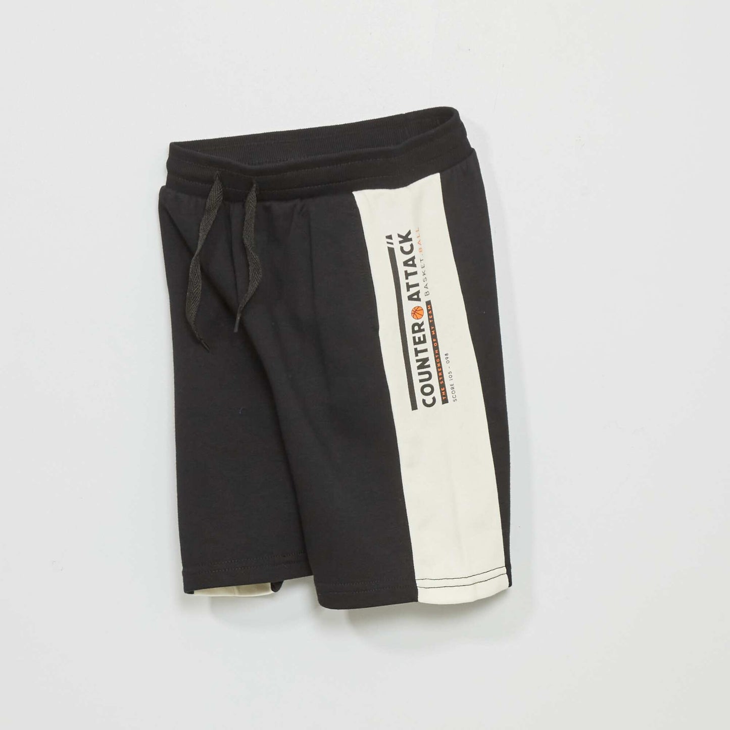 Short de sport en molleton Noir/blanc