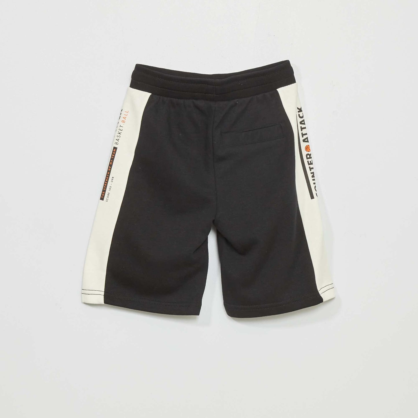 Short de sport en molleton Noir/blanc