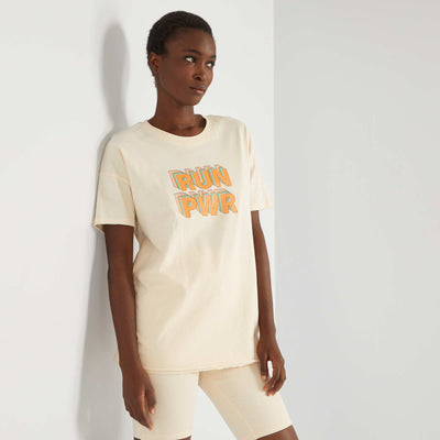 T-shirt col rond Beige