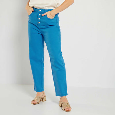 Jean mom taille tr s haute Bleu