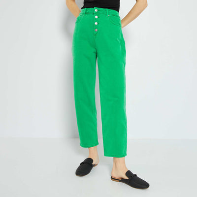 Jean mom taille tr s haute Vert
