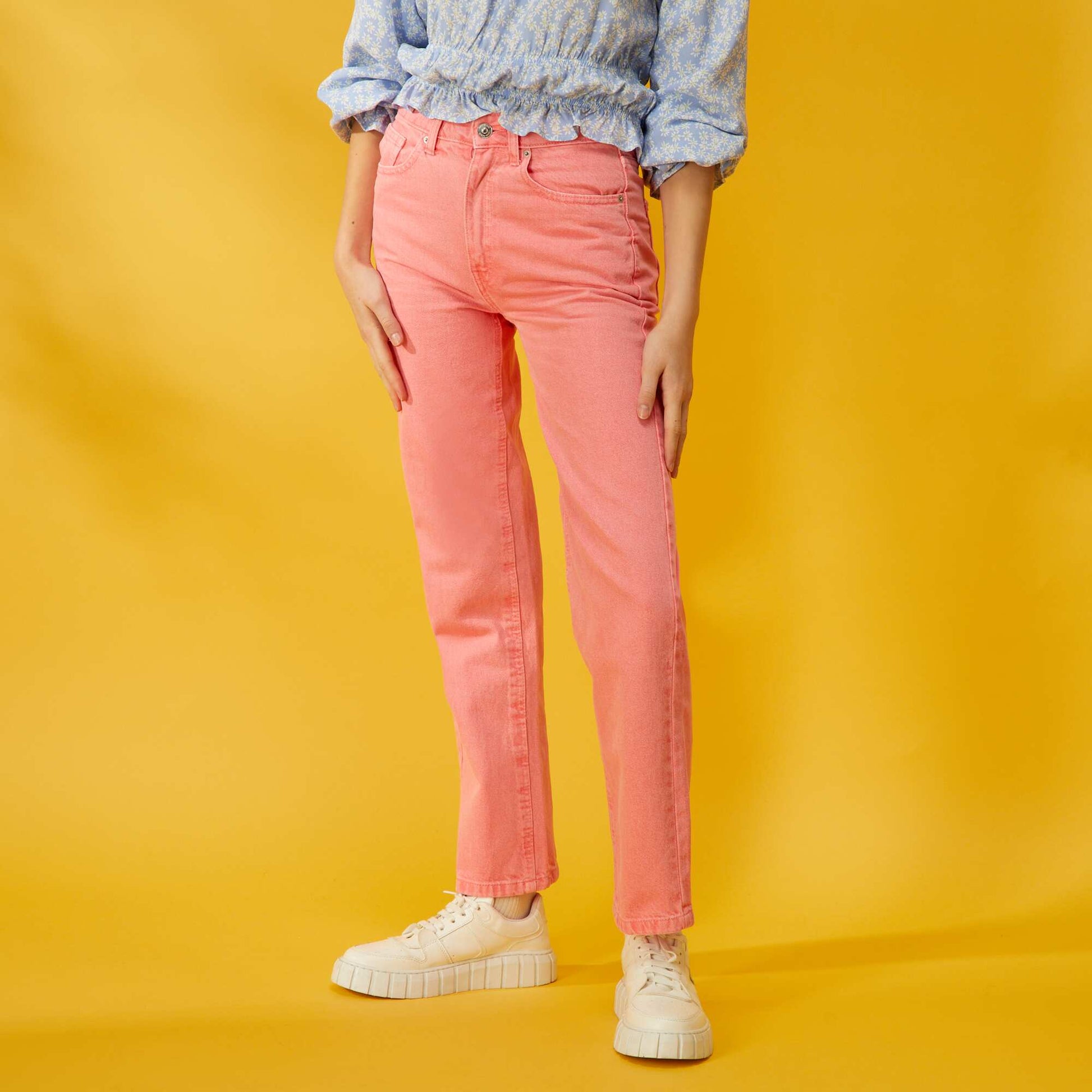 Pantalon denim straight Rose
