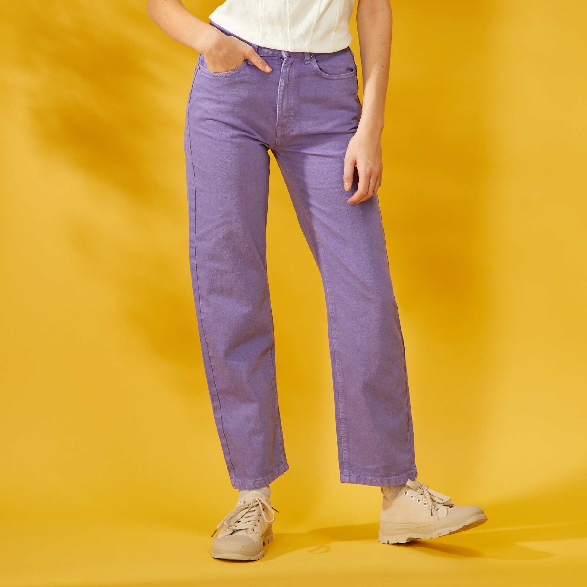 Pantalon denim straight Violet