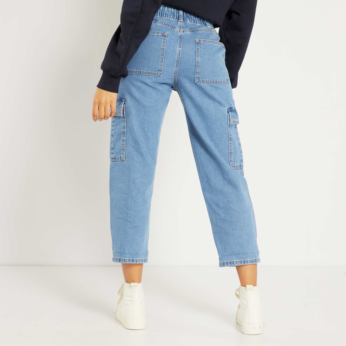 Pantalon baggy en denim Bleu