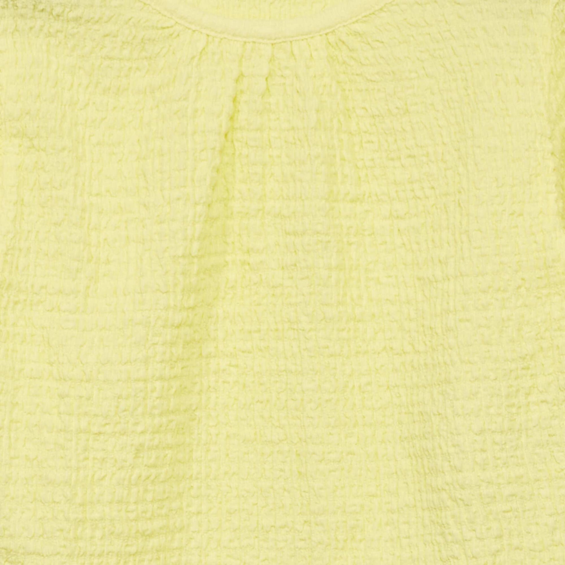 T-shirt en maille gaufr e unie Jaune