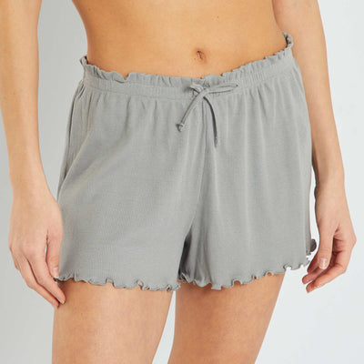 Short de pyjama en maille c tel e bleu gris