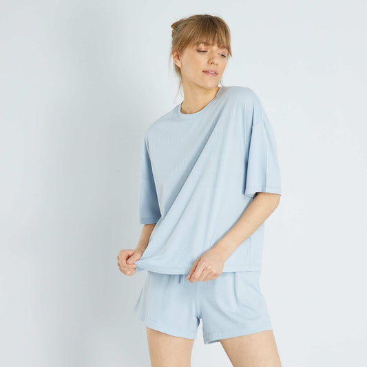Ensemble de pyjama short - 2 pi ces Bleu