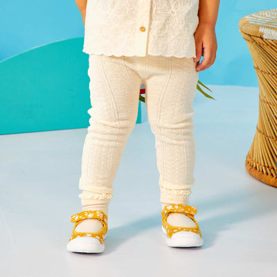 Legging en maille + chaussettes - 2 pi ces Ecru