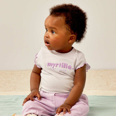 Tee-shirt en jersey avec bords volant s Violet