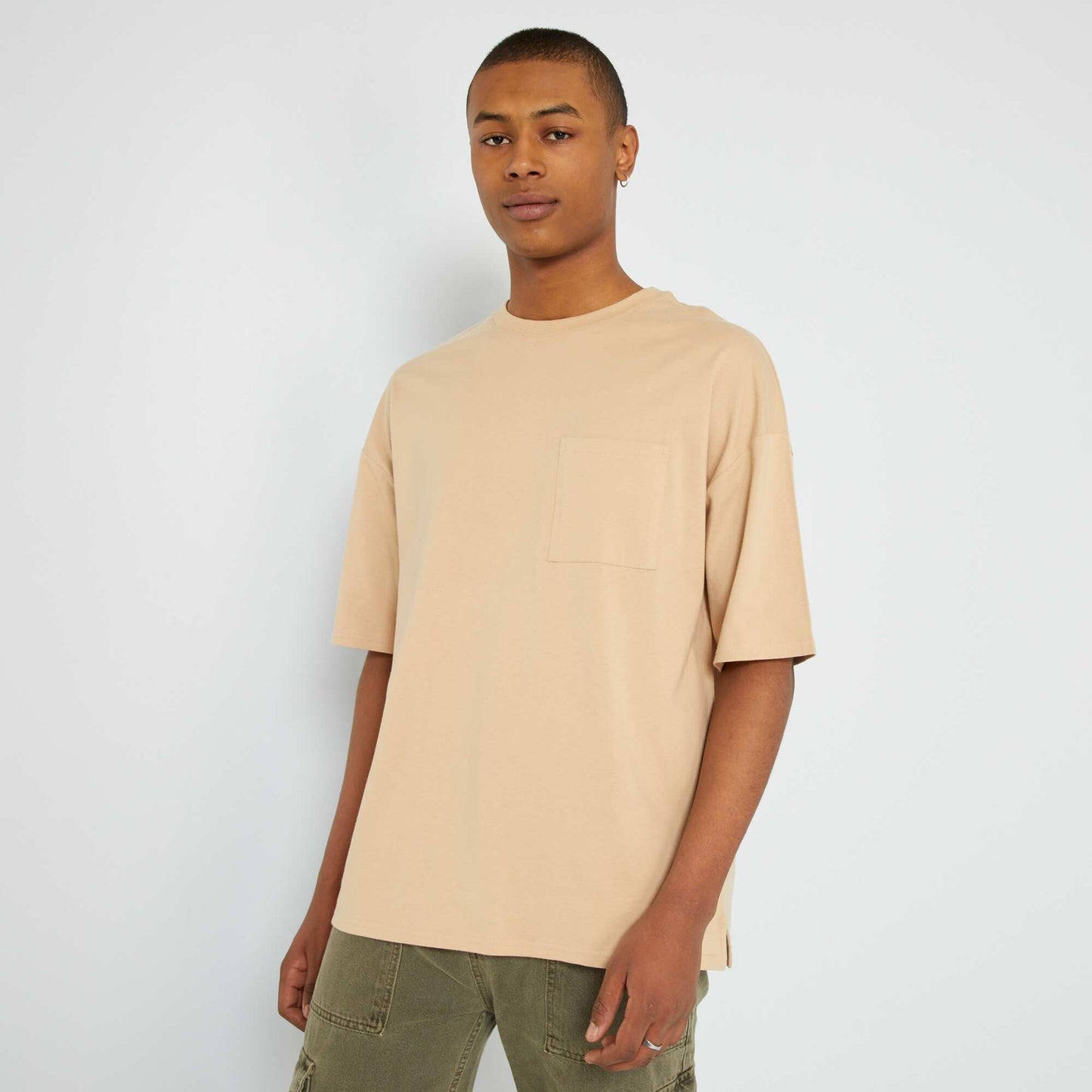 T-shirt oversize en jersey Beige