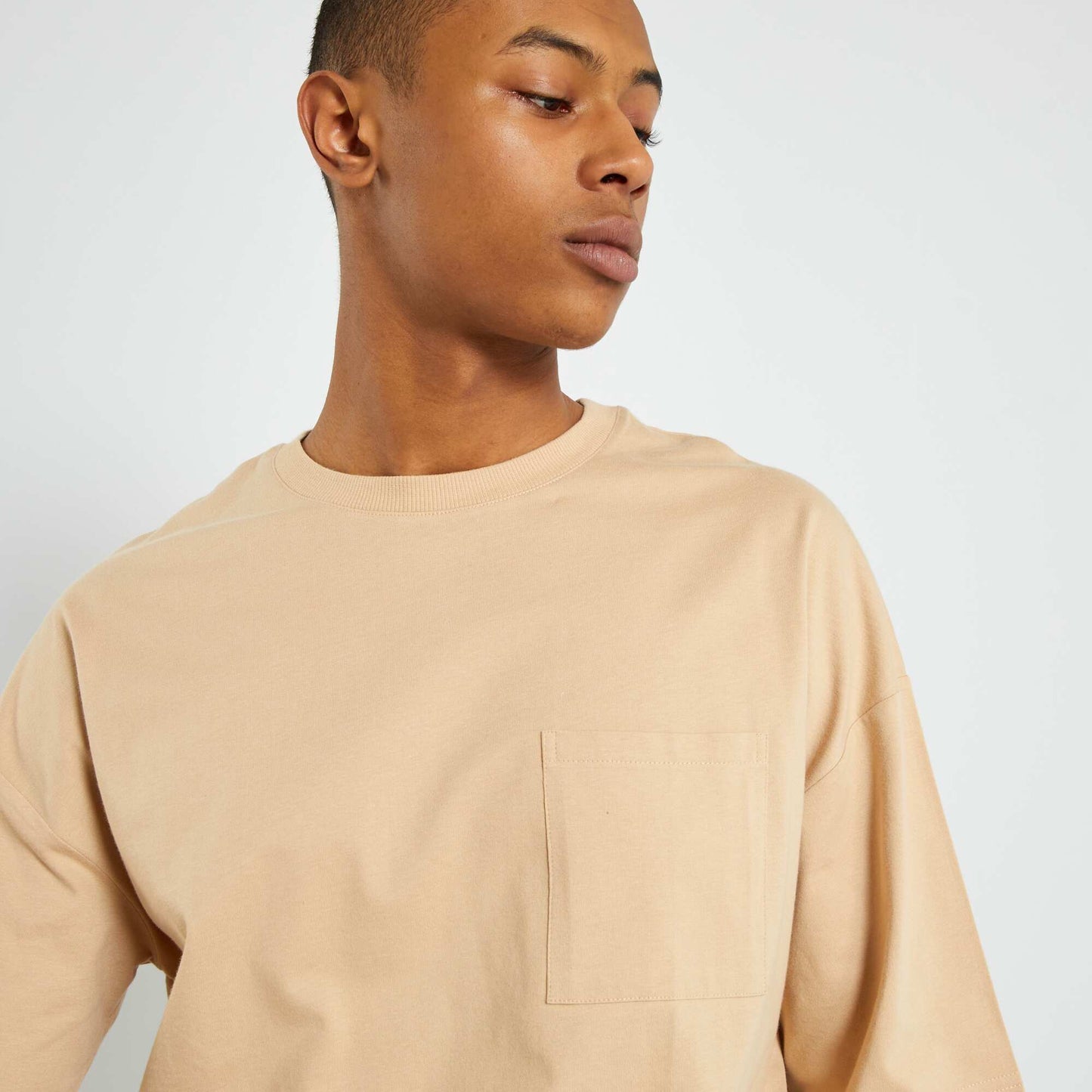 T-shirt oversize en jersey Beige