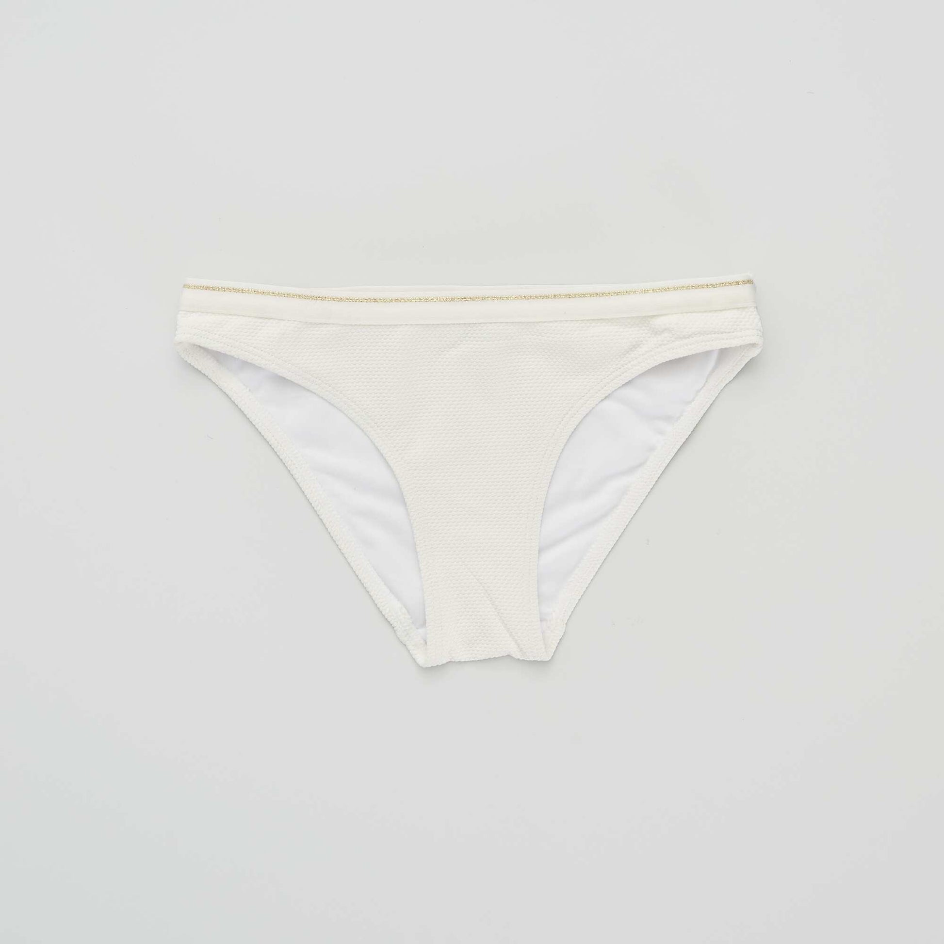 Maillot de bain 2 pi ces en nid d'abeille Blanc