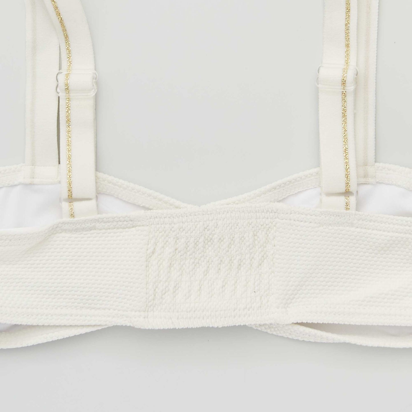 Maillot de bain 2 pi ces en nid d'abeille Blanc