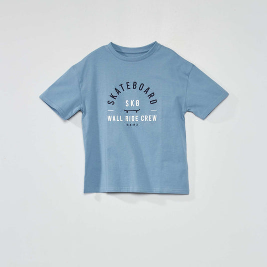 T-shirt en jersey avec imprim Bleu 'skate'