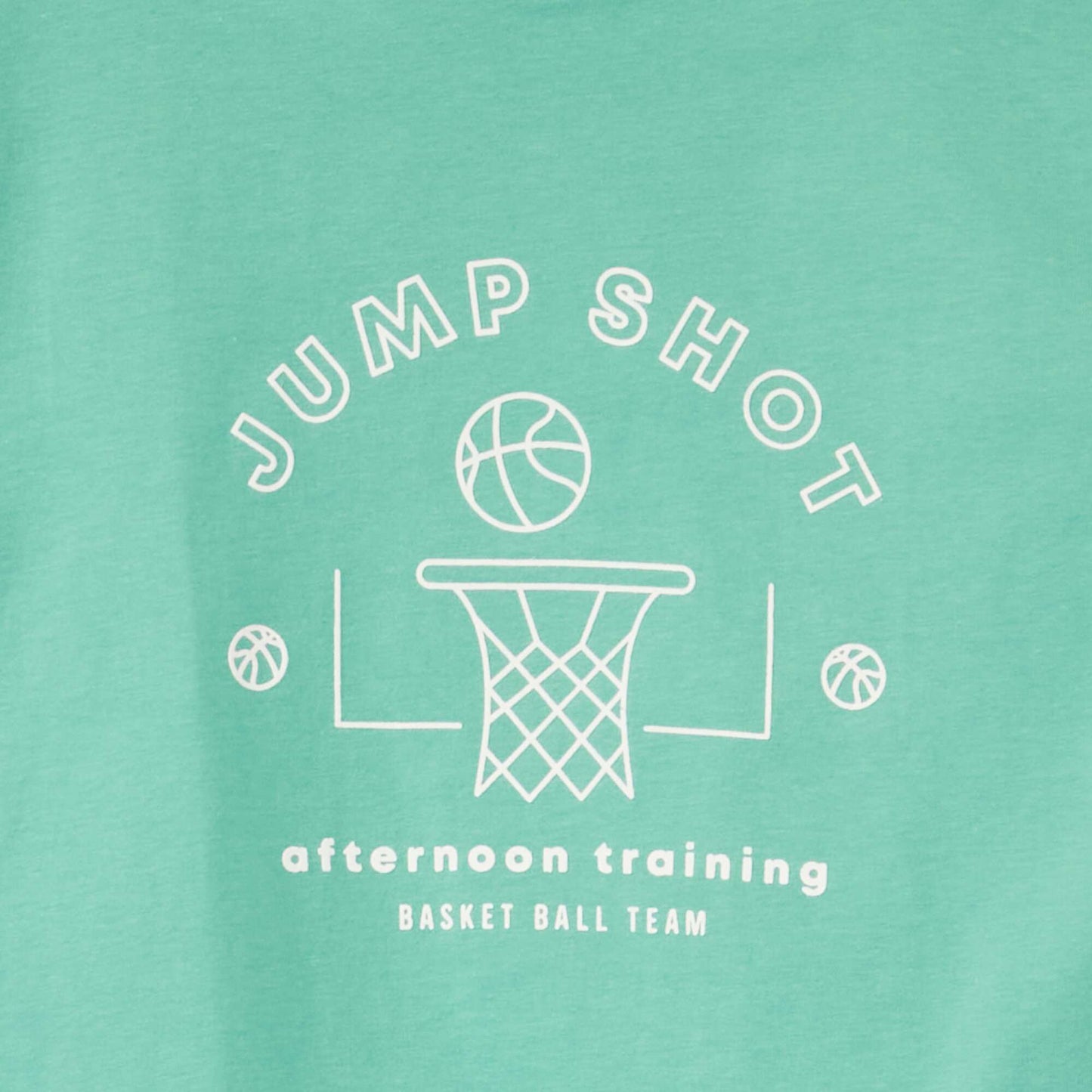 T-shirt en jersey avec imprim  Vert 'basket'