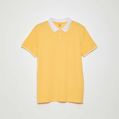 Polo en piqu de coton Jaune