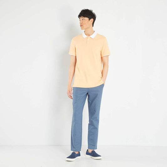 Polo en piqu  de coton Orange