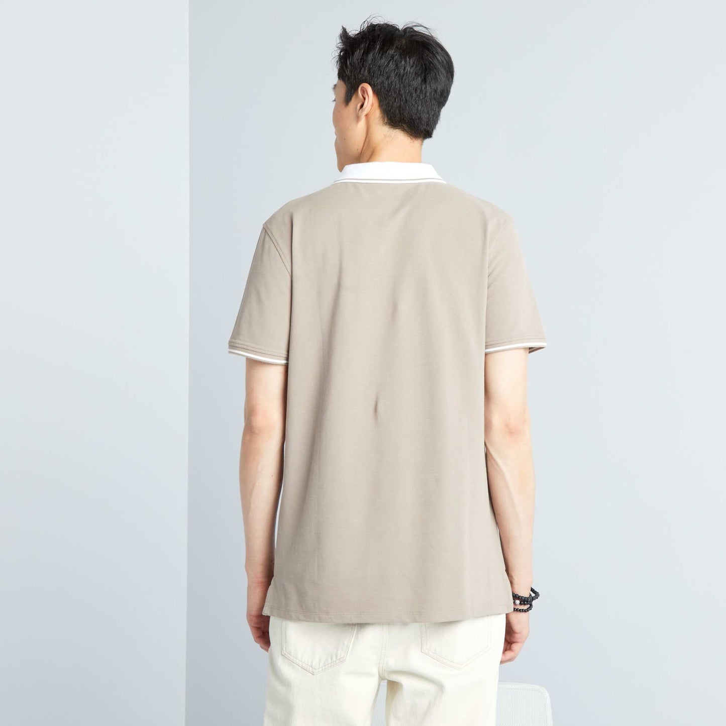 Polo en piqu de coton Beige