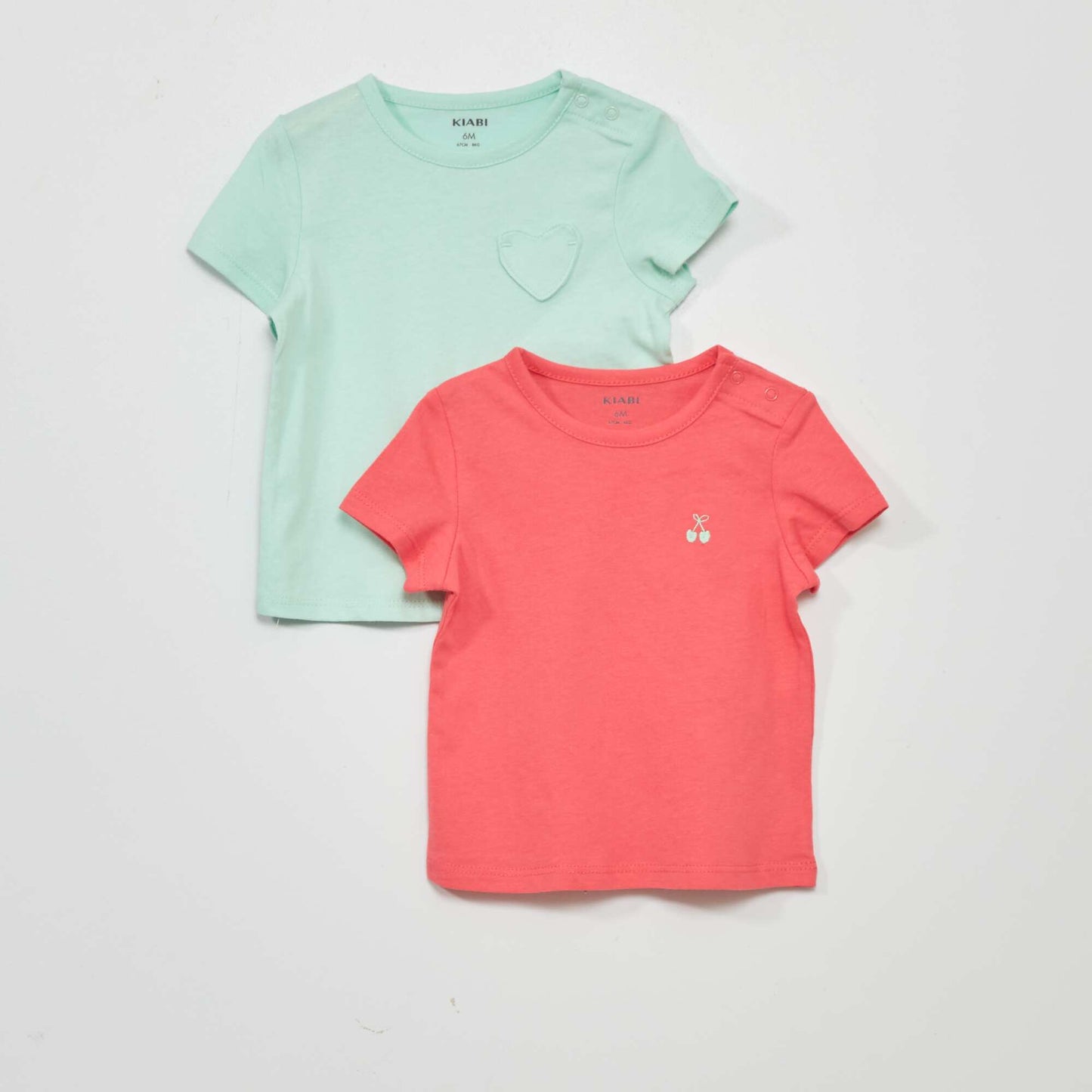 T-shirt manches courtes Vert/rose