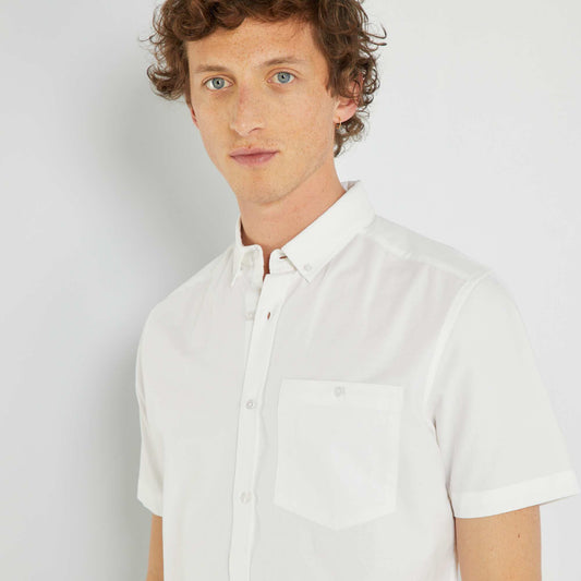 Chemise regular en oxford blanc