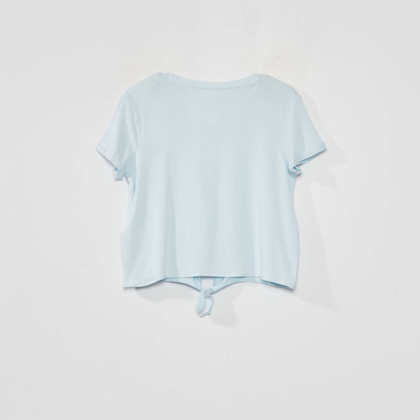 Tee-shirt nou avec imprim sequins Bleu ciel