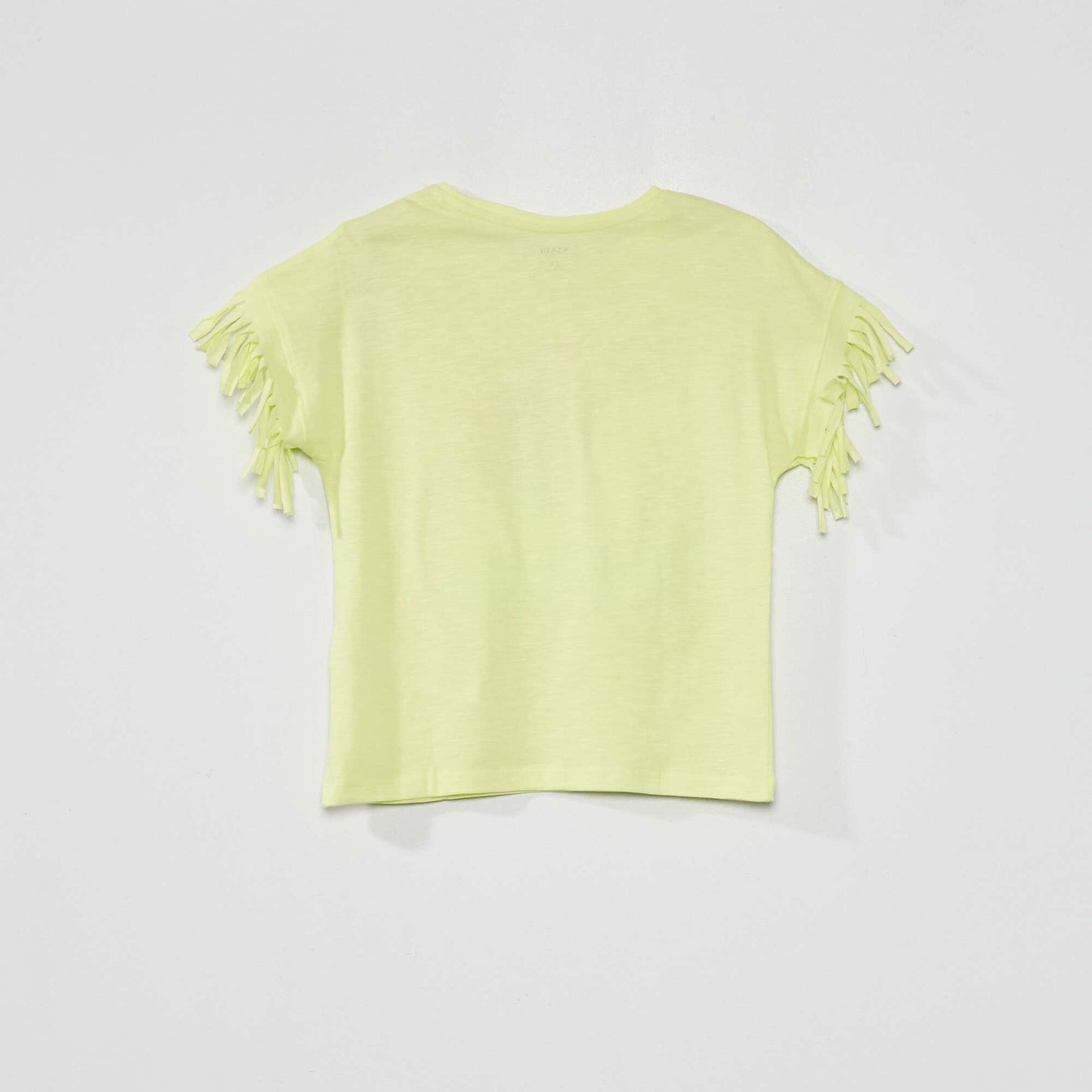 T-shirt manches courtes avec franges Jaune