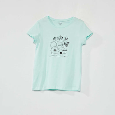 Tee-shirt imprim Bleu