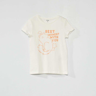 Tee-shirt imprim Blanc