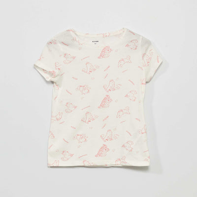 T-shirt motif manches courtes Blanc