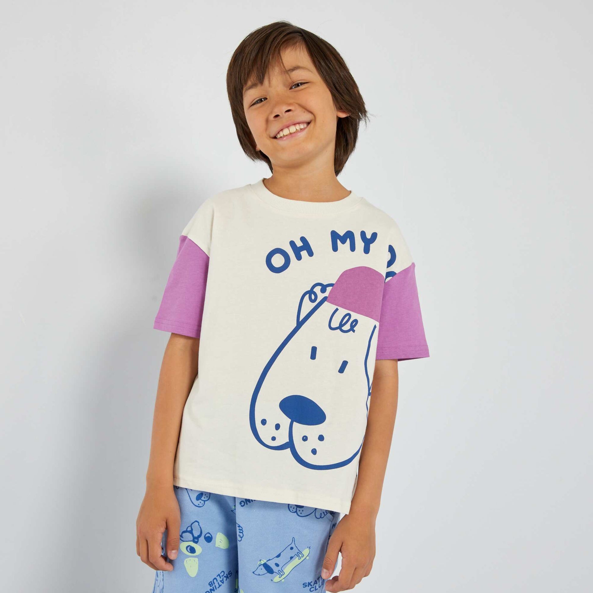 T-shirt imprimé 'Skate' Blanc – Kiabi Algérie - Main Image