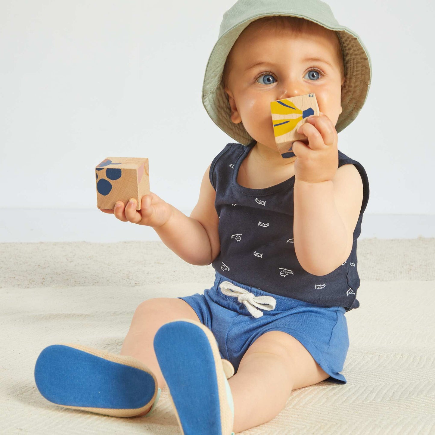 Lot de 2 shorts en jersey BLEU