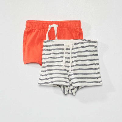 Lot de 2 shorts en jersey Blanc/rouge