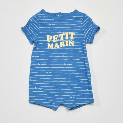 Barboteuse courte en jersey Bleu