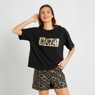 Ensemble pyjama short 'Marvel' - 2 pi ces Noir