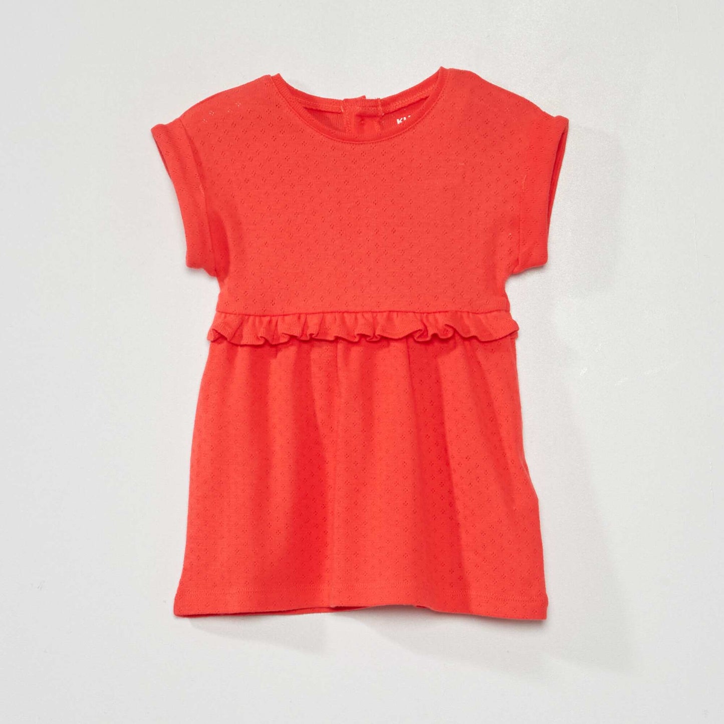 Robe en maille pointelle avec bloomer rouge cayenne