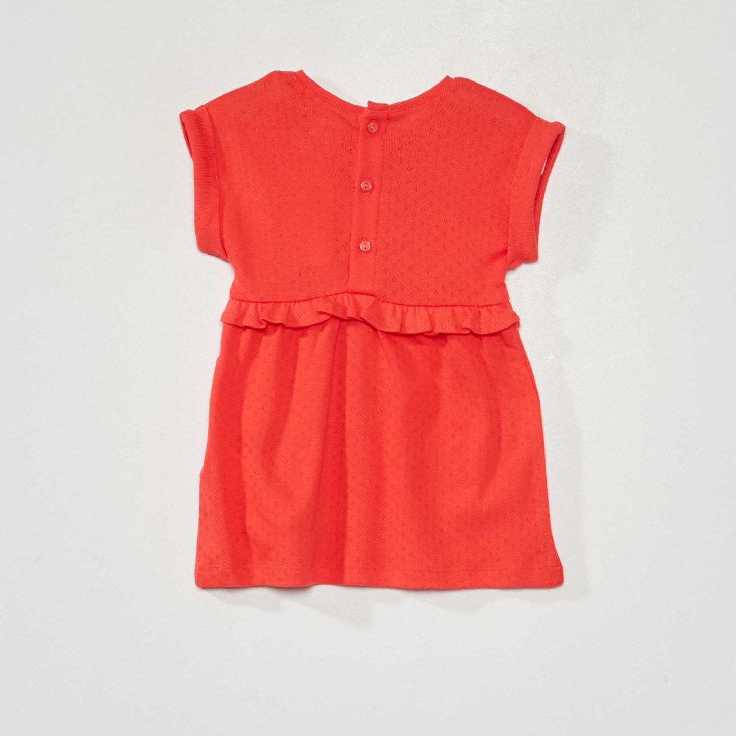 Robe en maille pointelle avec bloomer rouge cayenne