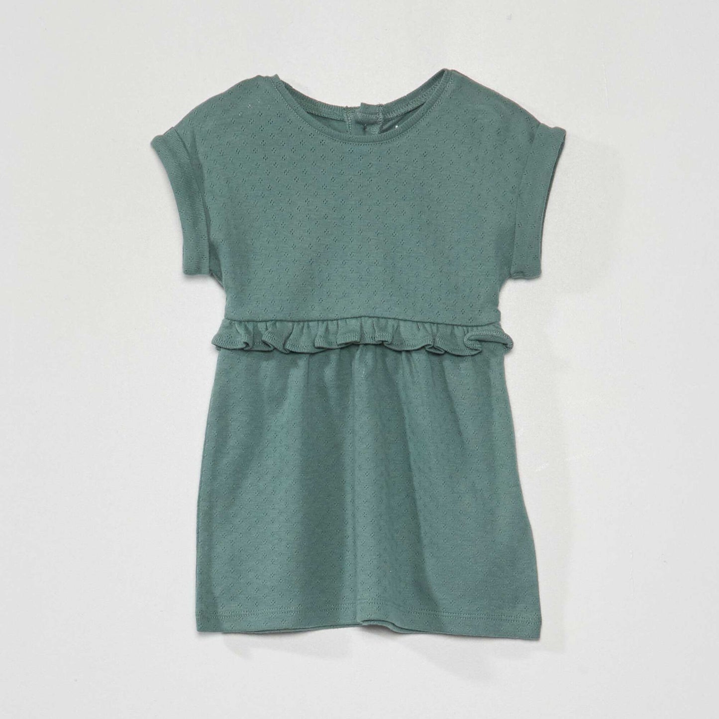 Robe en maille pointelle avec bloomer vert de gris