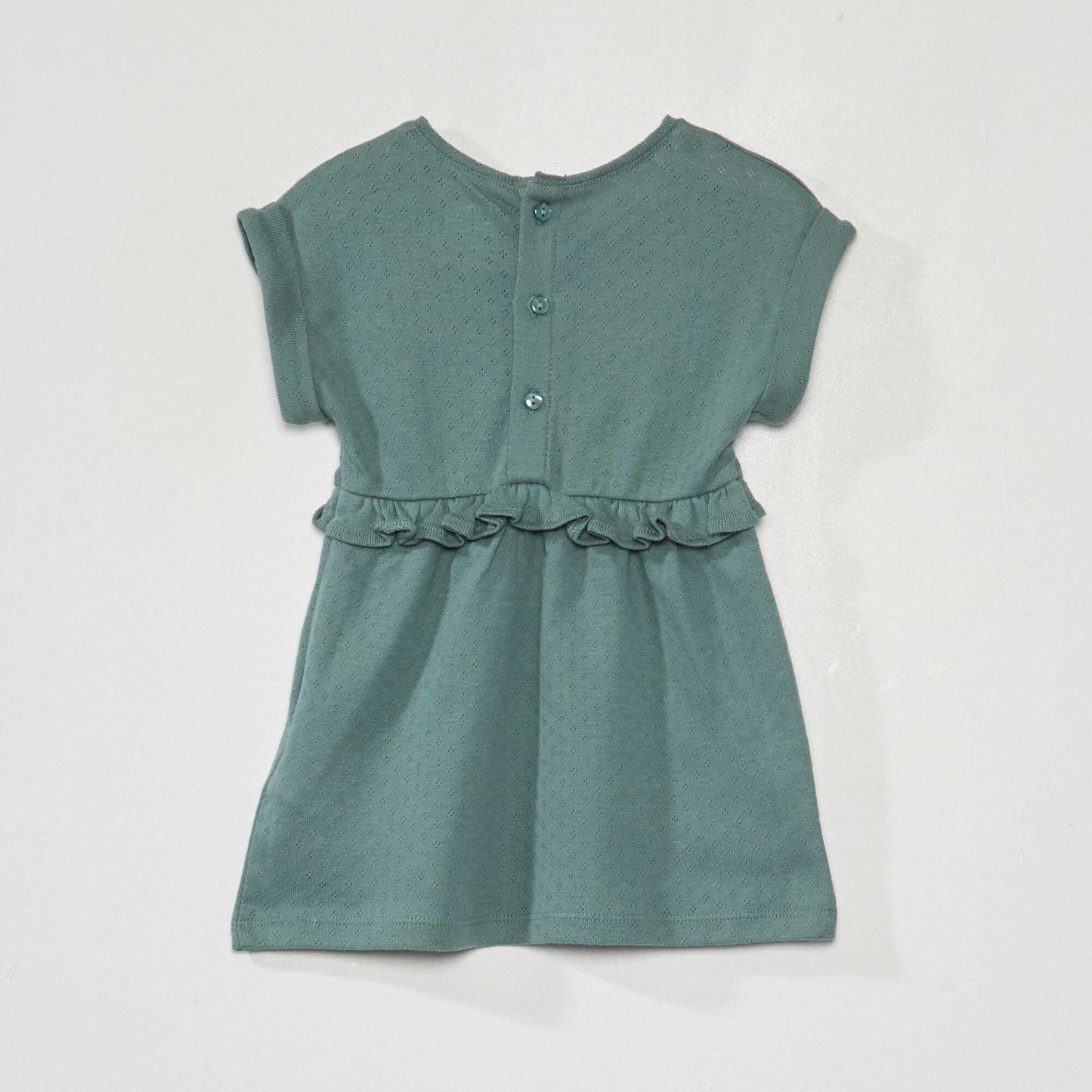 Robe en maille pointelle avec bloomer vert de gris