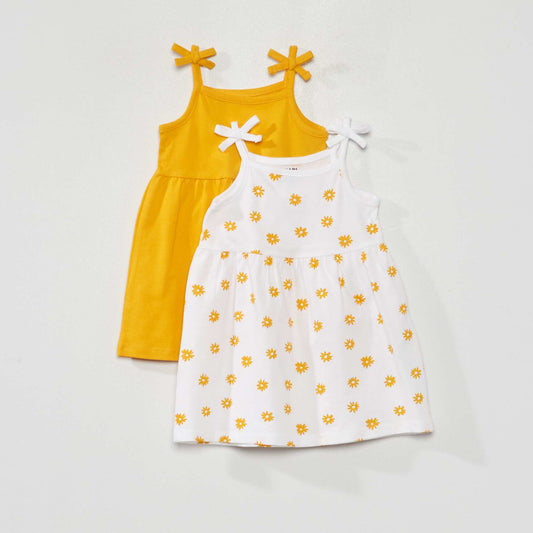 Lot de 2 robe en maille jersey Jaune