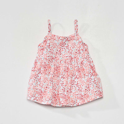 Robe body fines bretelles Blanc/rose