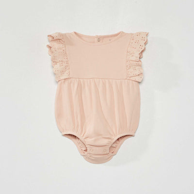 Body c tel e avec volants brod es Rose